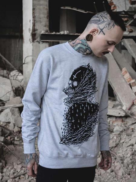 Cross Skull Crewneck [grey]